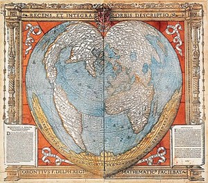 hear shaped map from 1536