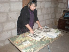 Looking at maps in the studio