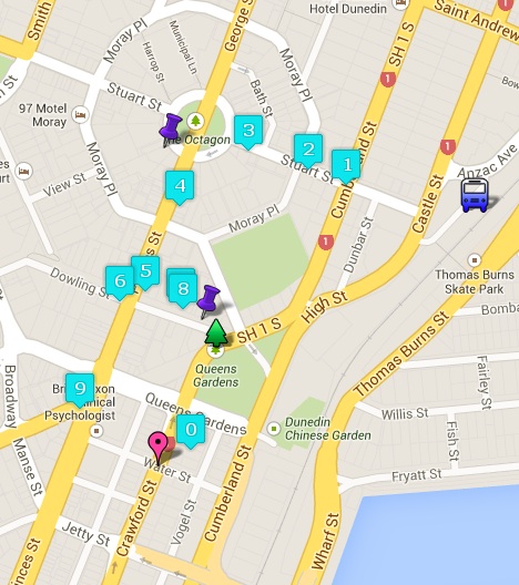 Follow the numbered stops to discover "Walks of absent memory"
