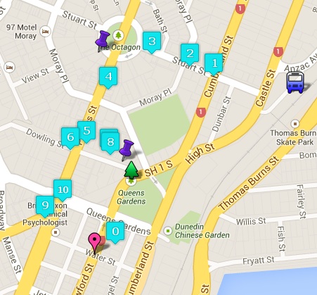 Map of "Walks of absent memory"