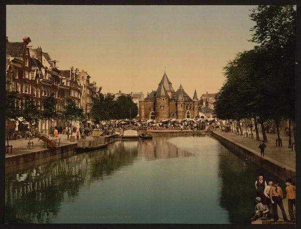 The new market and bourse (i.e. weighing house), Amsterdam, Holland