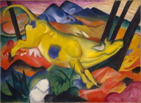 Yellow Cow (Gelbe Kuh), 1911. Oil on canvas, 55 3/8 × 74 1/2 inches (140.5 × 189.2 cm). Solomon R. Guggenheim Museum, New York, Solomon R. Guggenheim Founding Collection