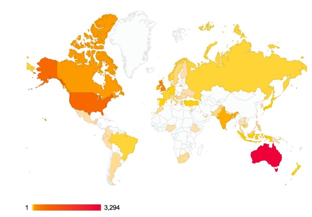 Geokult Travel map of viewers