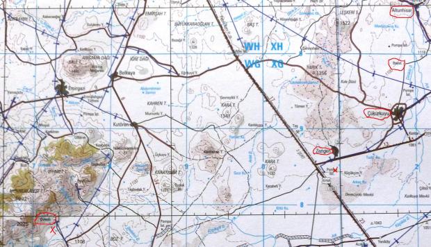 Map Altunhisar to Oymali detailed