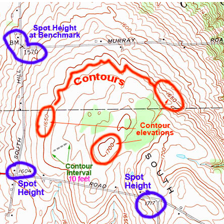 picture of part of a contour map